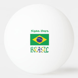 Balle De Ping Pong Drapeau Brésil Brasil Nom Personnalisé