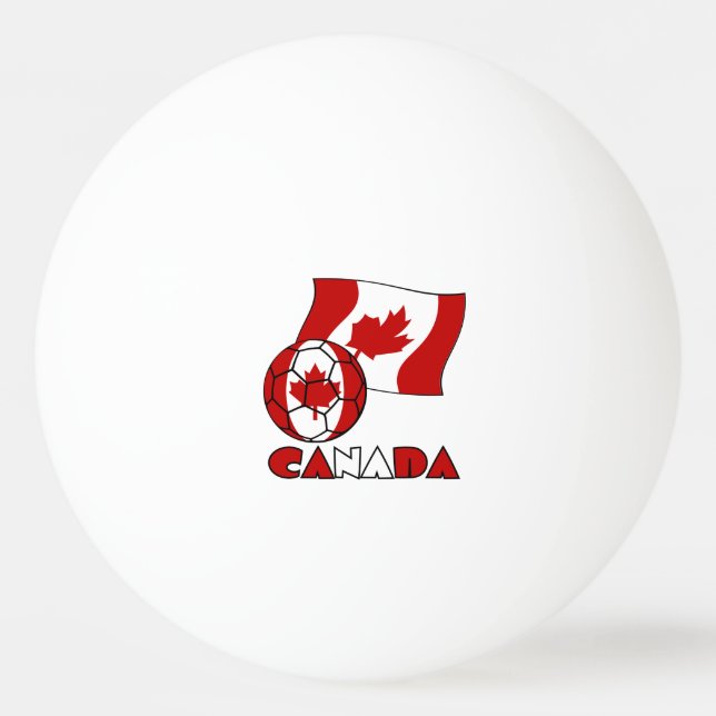 Balle De Ping Pong Drapeau canadien avec ballon de soccer (Dos)