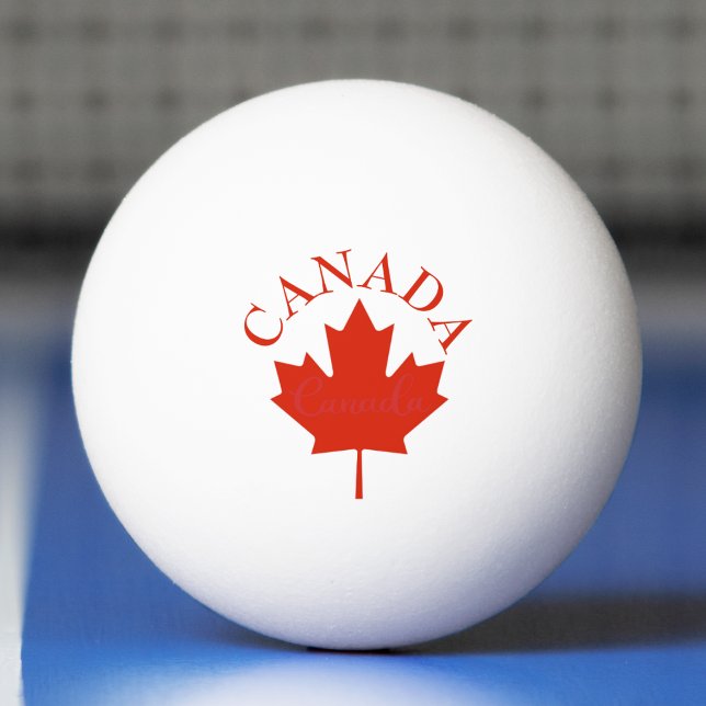 Balle De Ping Pong Drapeau canadien rouge et blanc du Canada (Canada Red & White Canadian Flag Maple Leaf Ping Pong Ball)