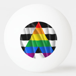 Balle De Ping Pong Drapeau d'allié·e straight aux contours ondulés -.