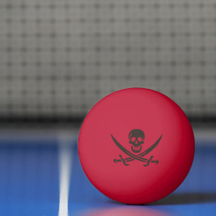 Balle De Ping Pong Drapeau de crâne obsidien Drapeau de pirate Calico