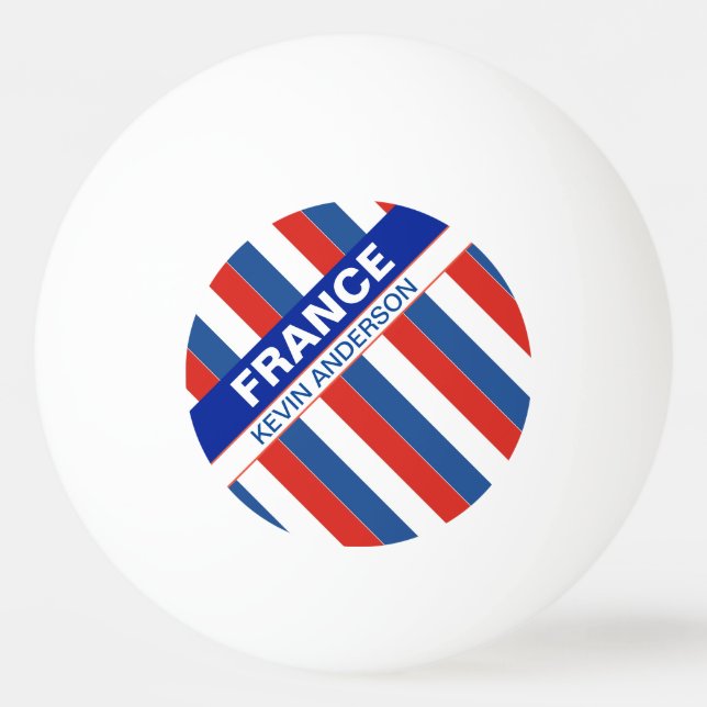 Balle De Ping Pong Drapeau de France patriotique personnalisé (Devant)