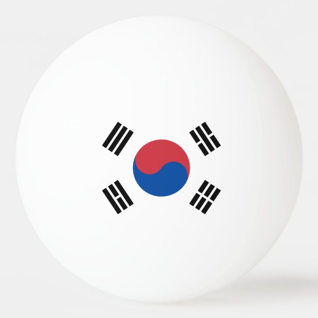Balle De Ping Pong Drapeau de la Corée du Sud (Devant)