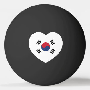 Balle De Ping Pong Drapeau de la Corée du Sud Cœur