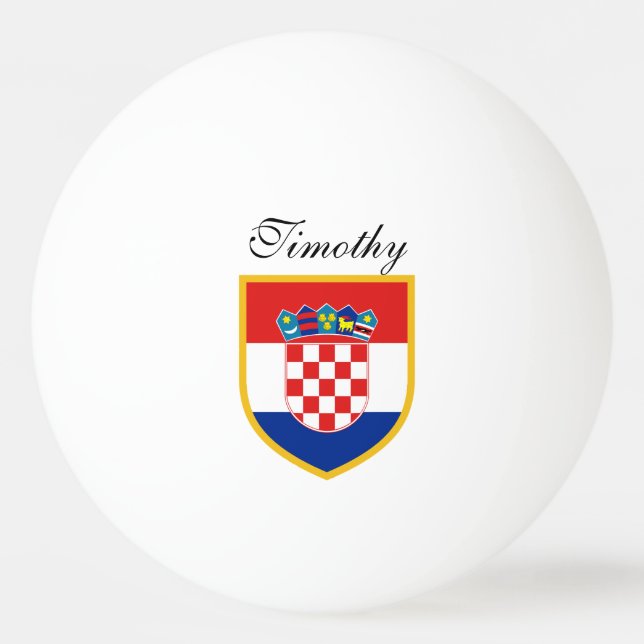 Balle De Ping Pong Drapeau de la Croatie personnalisé (Devant)