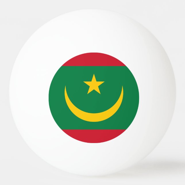 Balle De Ping Pong Drapeau de la Mauritanie (Devant)