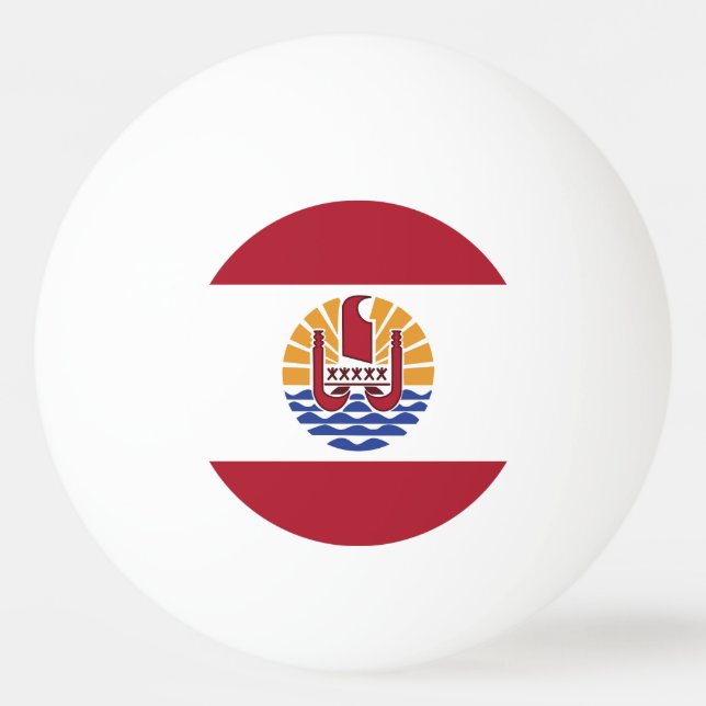 Balle De Ping Pong Drapeau de la Polynésie française (Devant)