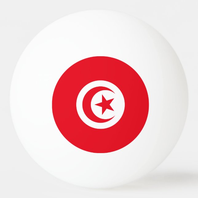 Balle De Ping Pong Drapeau de la Tunisie (Devant)