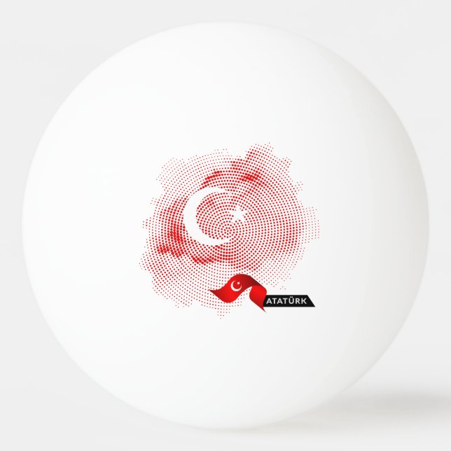 Balle De Ping Pong Drapeau de la Turquie (Devant)