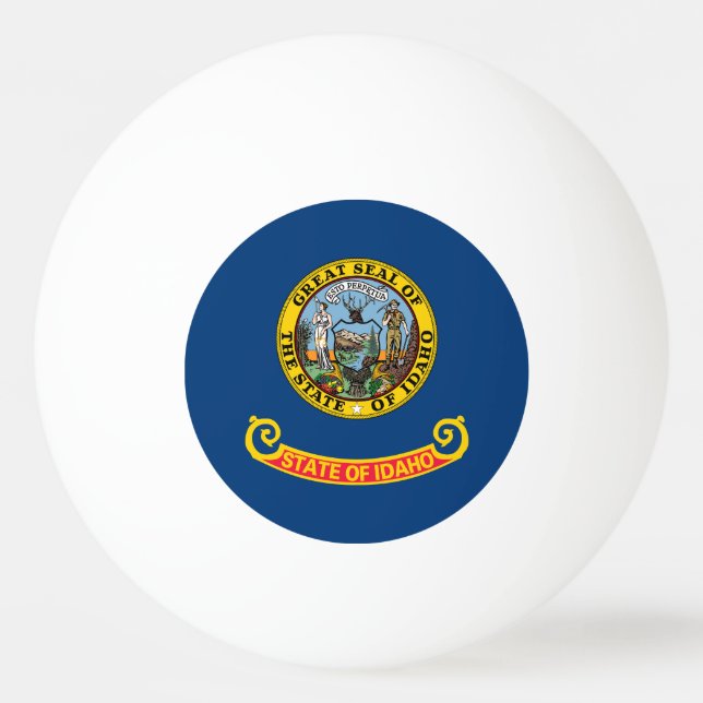 Balle De Ping Pong Drapeau de l'État de l'Idaho (Dos)