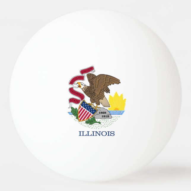 Balle De Ping Pong Drapeau de l'État de l'Illinois (Devant)