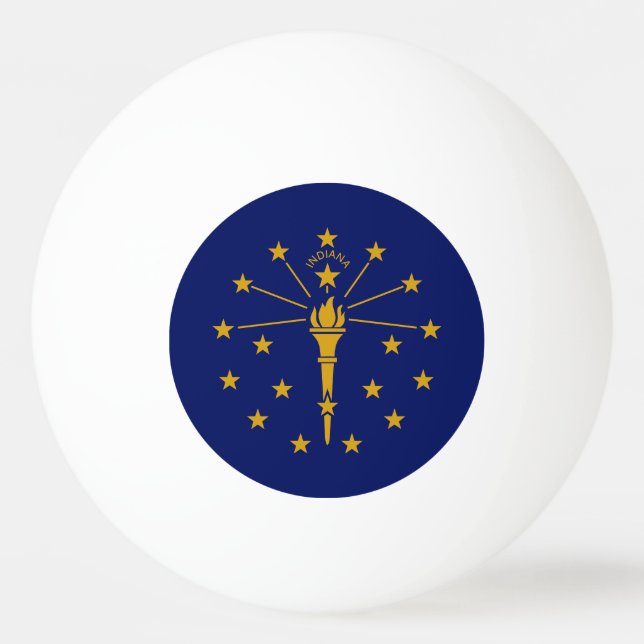 Balle De Ping Pong Drapeau de l'État de l'Indiana (Devant)