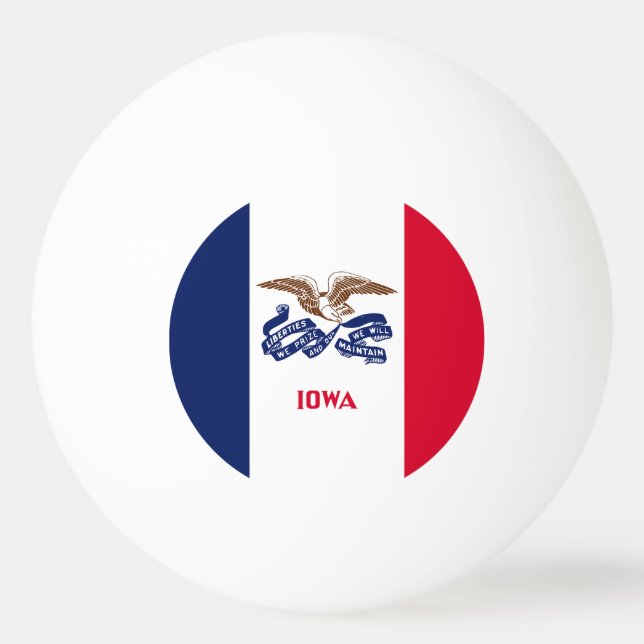 Balle De Ping Pong Drapeau de l'État de l'Iowa (Devant)