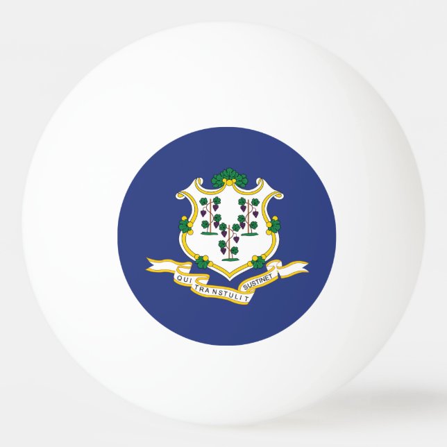 Balle De Ping Pong Drapeau de l'État du Connecticut (Dos)