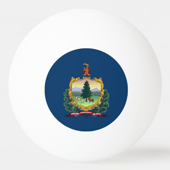 Balle De Ping Pong Drapeau de l'État du Vermont (Devant)