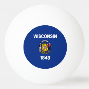 Balle De Ping Pong Drapeau de l'État du Wisconsin