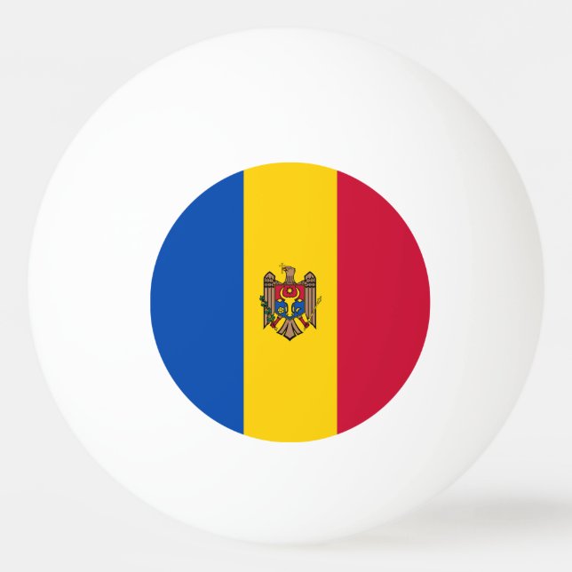 Balle De Ping Pong Drapeau de Moldova (Devant)