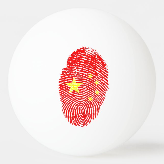 Balle De Ping Pong Drapeau d'empreinte digitale de contact de Chinois (Devant)