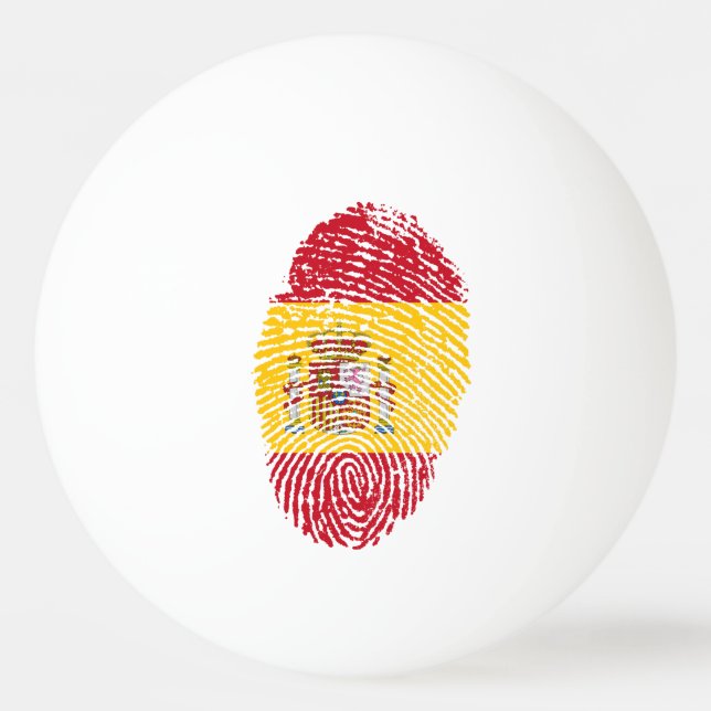 Balle De Ping Pong Drapeau d'empreinte digitale de contact d'Espagnol (Devant)