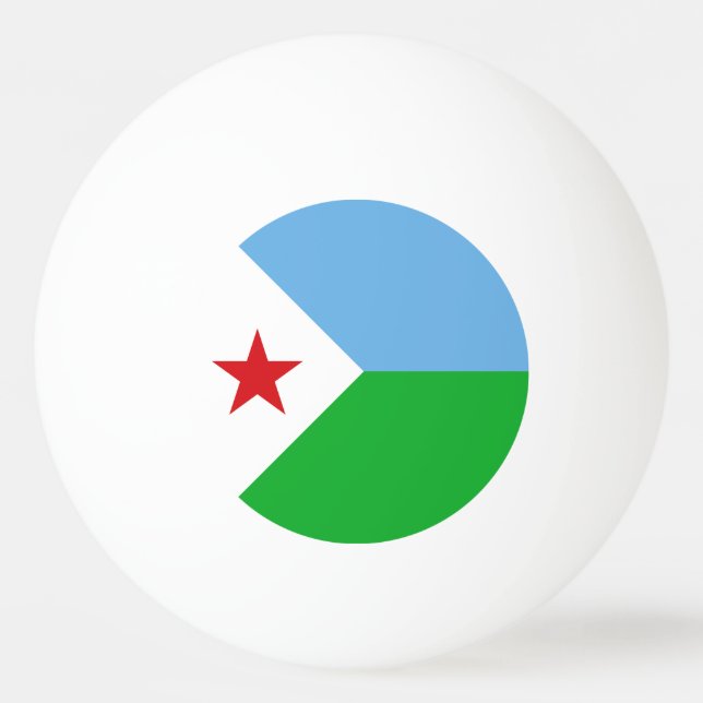 Balle De Ping Pong Drapeau Djibouti (Devant)
