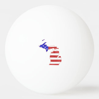 Balle De Ping Pong Drapeau du Michigan États-Unis silhouette