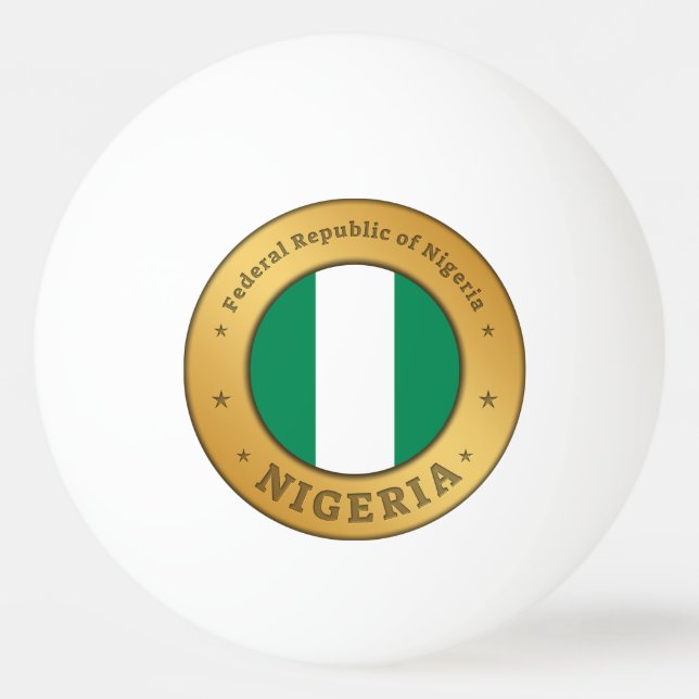 Balle De Ping Pong Drapeau du Nigeria (Devant)