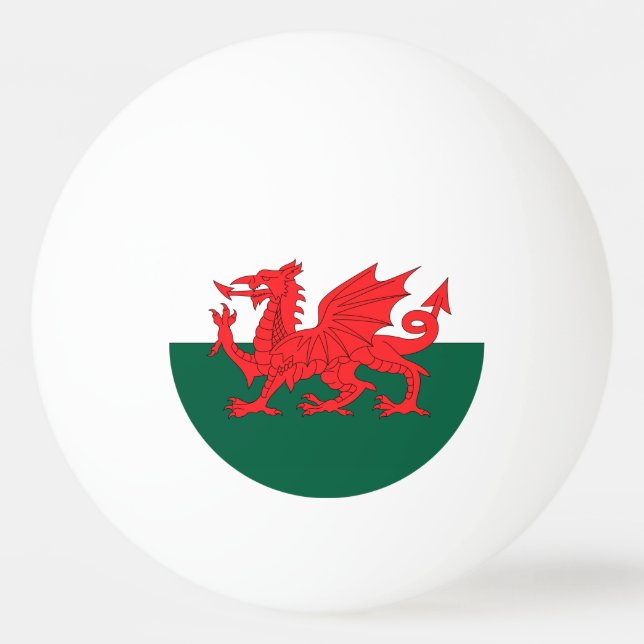 Balle De Ping Pong Drapeau du Pays de Galles (Devant)