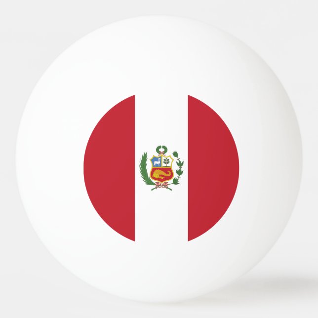 Balle De Ping Pong Drapeau du Pérou (Devant)