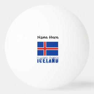 Balle De Ping Pong Drapeau islandais Islande Personnalisation noire