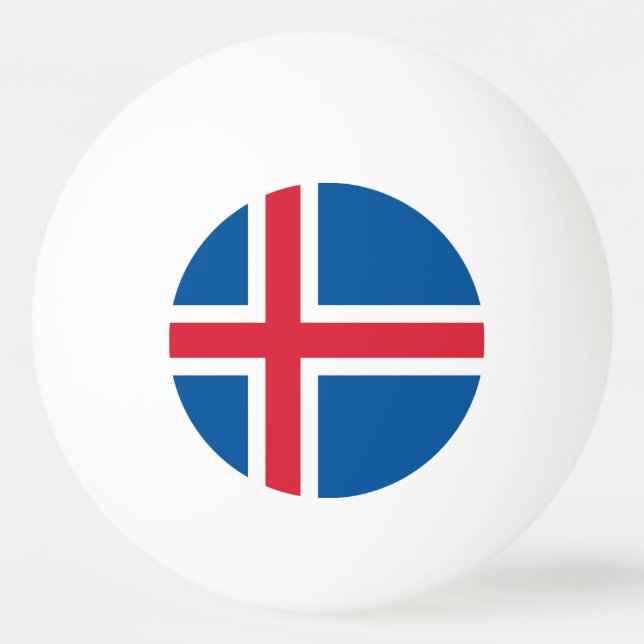 Balle De Ping Pong Drapeau Islande (Devant)