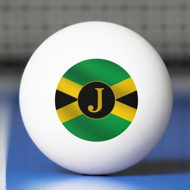 Balle De Ping Pong Drapeau jamaïcain (Jamaica Jamaican Flag Monogram Ping Pong Ball)