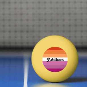 Balle De Ping Pong Drapeau lesbien avec cadeau de nom personnalisé