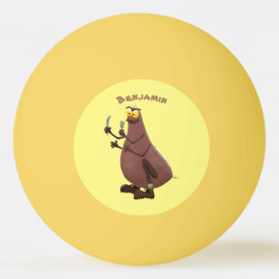 Balle De Ping Pong Drôle affamé pulette affamée dessin animé