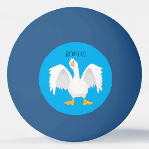 Balle De Ping Pong Drôle curieuse dessin animé d'oie domestique