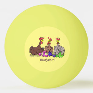 Balle De Ping Pong Drôle dessin animé de poulets de tricot