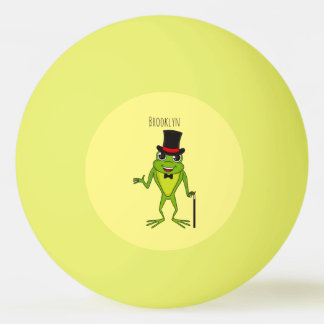 Balle De Ping Pong Drôle grenouille avec chapeau dessus dessin animé