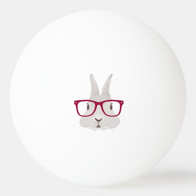 Balle De Ping Pong Drôle Hipster lapin de Pâques avec lunettes de jan (Devant)