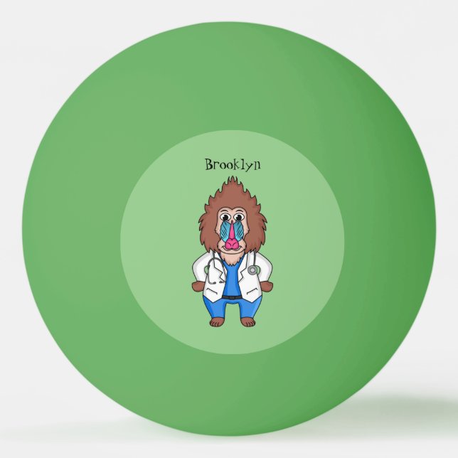 Balle De Ping Pong Drôle manuel dessin d'un médecin (Devant)