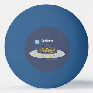 Balle De Ping Pong Drôle poule dans l'espace dessin animé