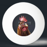 Balle De Ping Pong Drôle poulet portant des lunettes<br><div class="desc">Un design humoristique avec un poulet excentrique portant des lunettes surdimensionnées,  dégageant charme et personnalité. Placée contre un arrière - plan simple mais ludique,  cette oeuvre d'art fantaisiste apporte une touche d'amusement de la ferme et de style léger à tout cadre de table.</div>