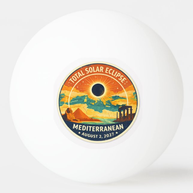 Balle De Ping Pong Éclipse solaire méditerranéenne de 2027 (Devant)