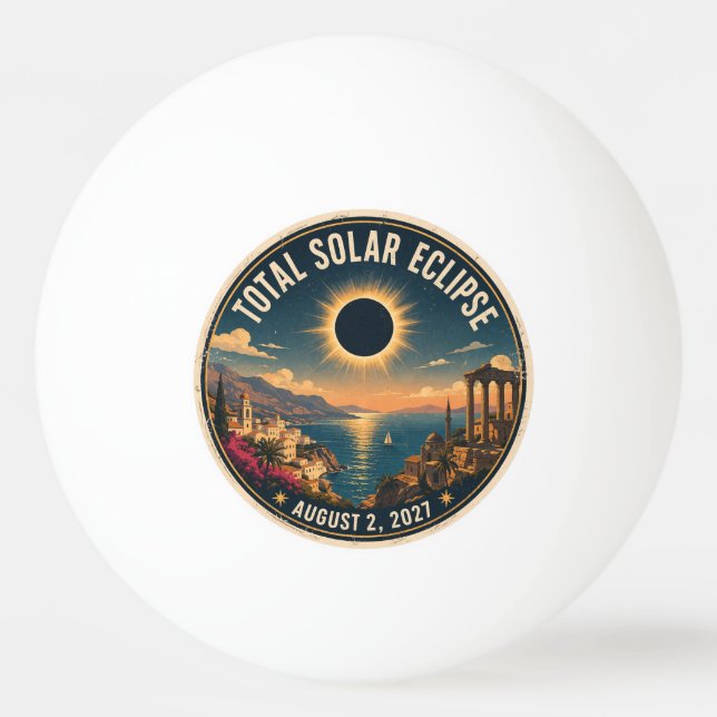Balle De Ping Pong Éclipse solaire totale 2027  (Devant)