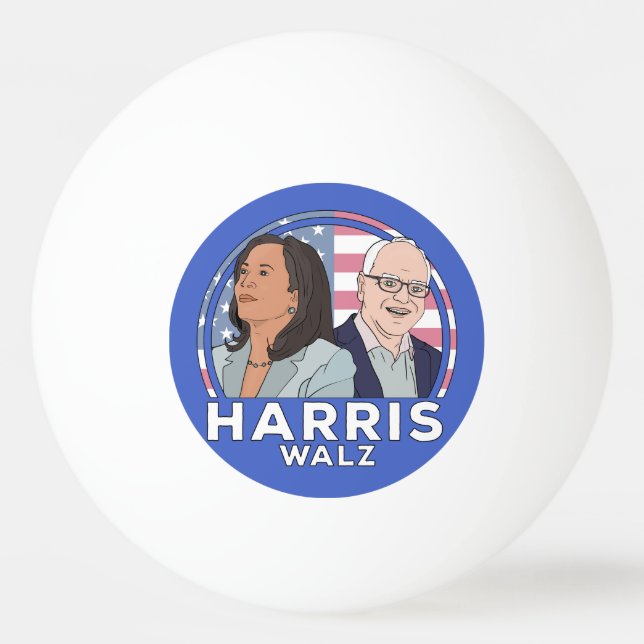 Balle De Ping Pong Élection de Harris Walz (Devant)