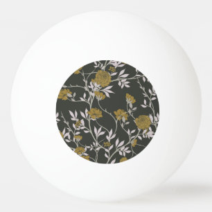 Balle De Ping Pong Elégant fleuri : design motif vintage.