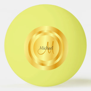 Balle De Ping Pong Elégant Gold Look Moderne Monogramme Modèle person