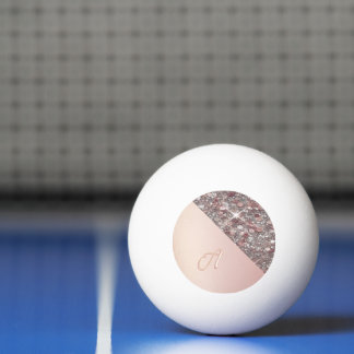 Balle De Ping Pong Élégant Rose Monogramme Or Ping Pong Ball