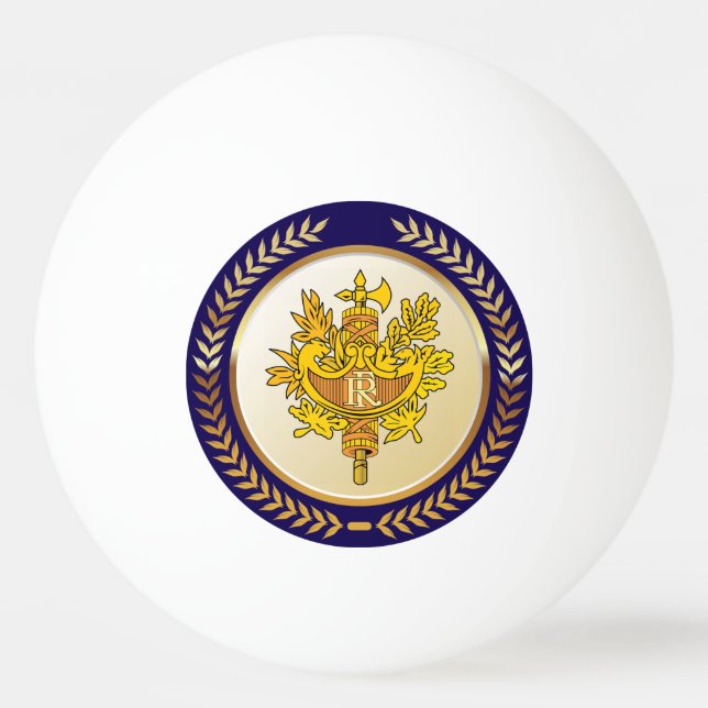 Balle De Ping Pong Emblème De La France (Devant)
