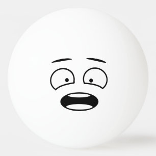 Balle De Ping Pong Emoji : Le visage effrayé par la nouveauté