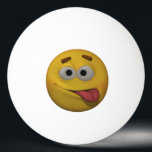 Balle De Ping Pong émoticône de Playfull du style 3D<br><div class="desc">L'émoticône a voulu jouer le ping-pong mais de non cette façon :) toujours,  il sent un peu de playfull :) vous pouvez choisir entre beaucoup d'expressions. Visitez ma collection d'émoticônes pour les voir chez https://www.zazzle.com/collections/emoticons-119395163831178142</div>