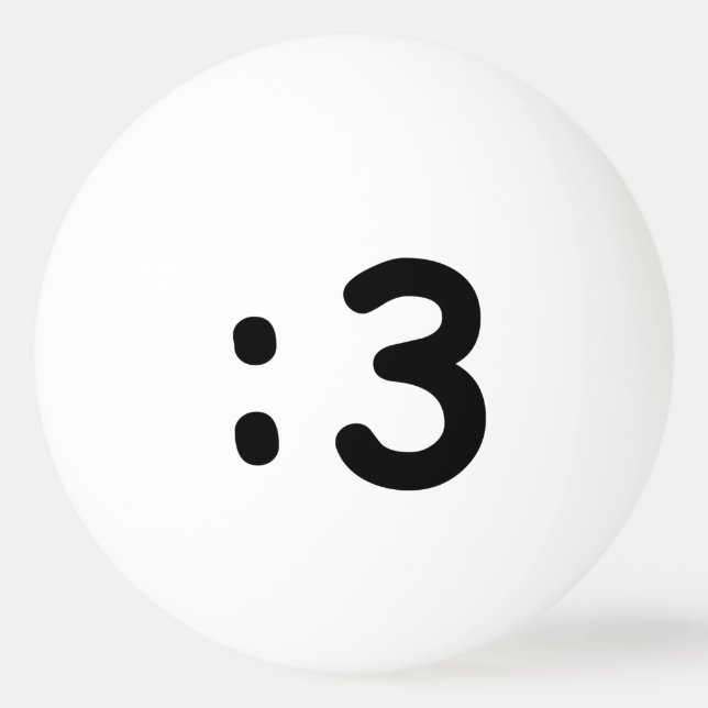 Balle De Ping Pong Émoticône face chat : 3 (Dos)
